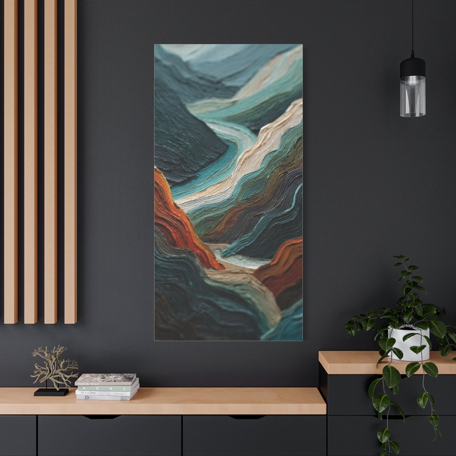 Abstract Textured Landscape Canvas — Matte Stretched Wall Art - Image 4
