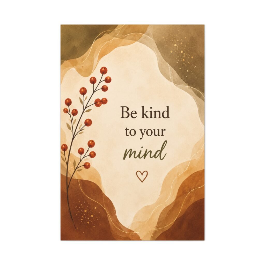 Be Kind to Your Mind Matte Canvas Wall Art
