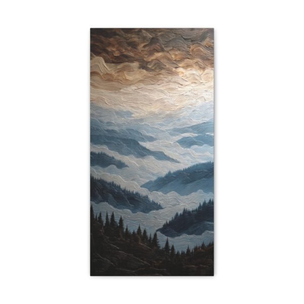 Misty Mountain Landscape Canvas Wall Art – Stretched Matte 1.25" - Image 1