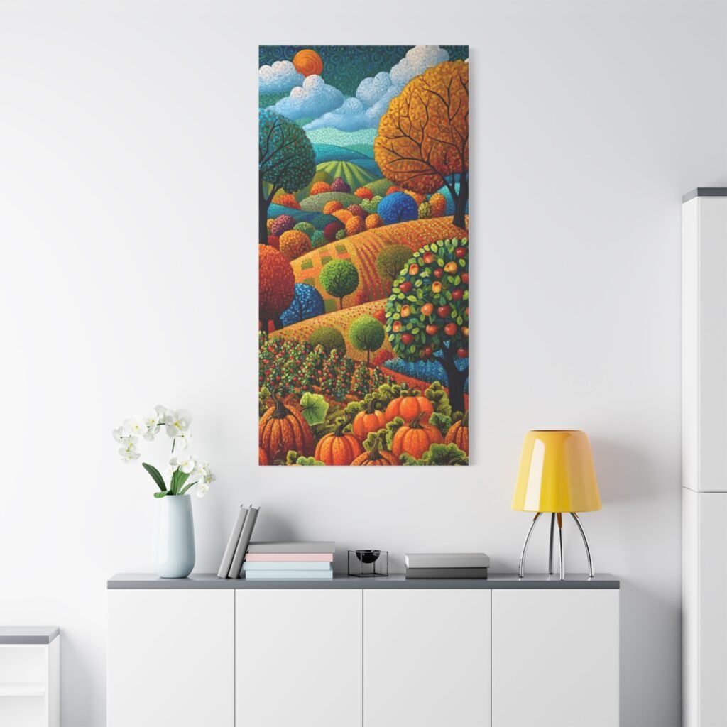 Colorful Autumn Landscape Canvas Print — Matte Stretched Wall Art