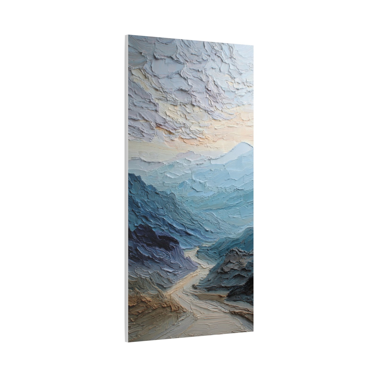 Mountain Mist Matte Canvas Wall Art - Textured Blue Landscape, Stretched 1.25" - Image 3