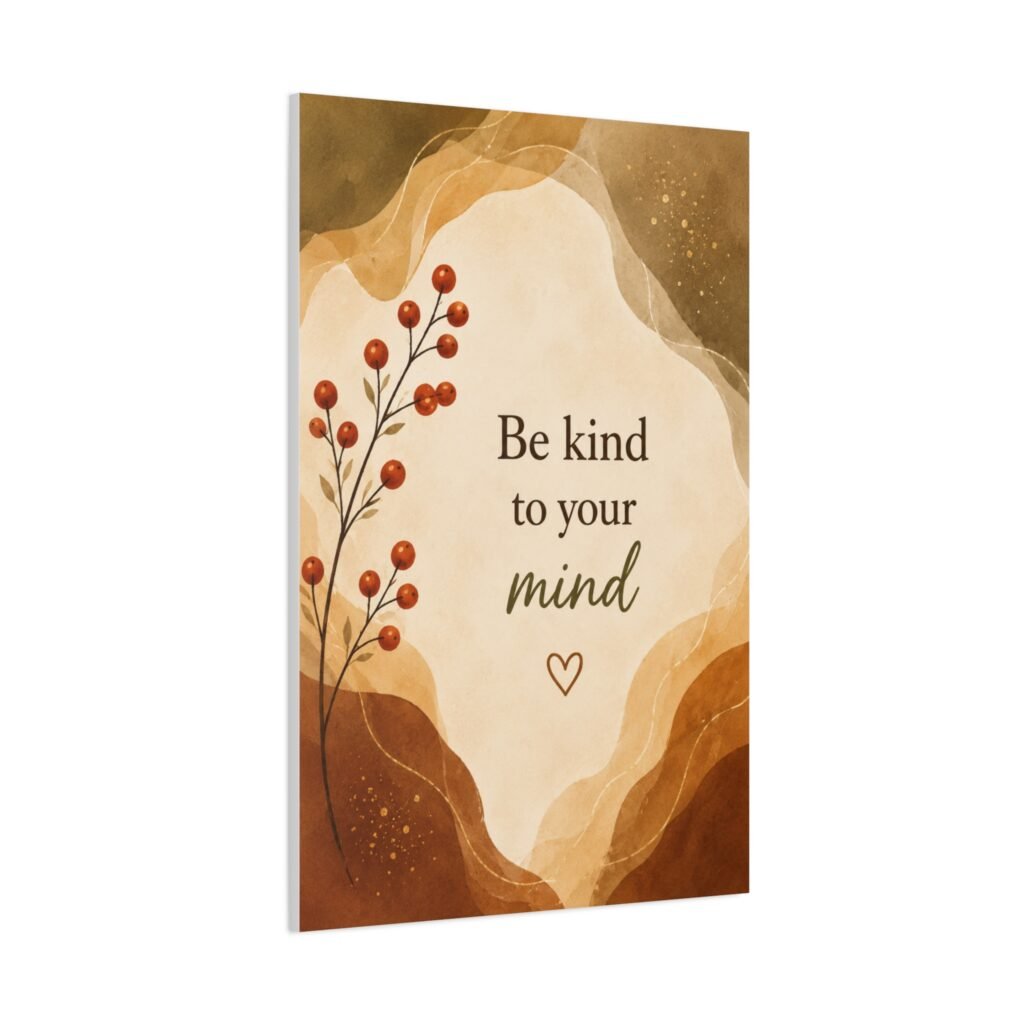 Be Kind to Your Mind Matte Canvas Wall Art