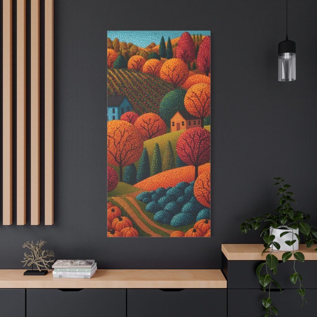 Autumn Hills Landscape Canvas Print — Matte Stretched Wall Art