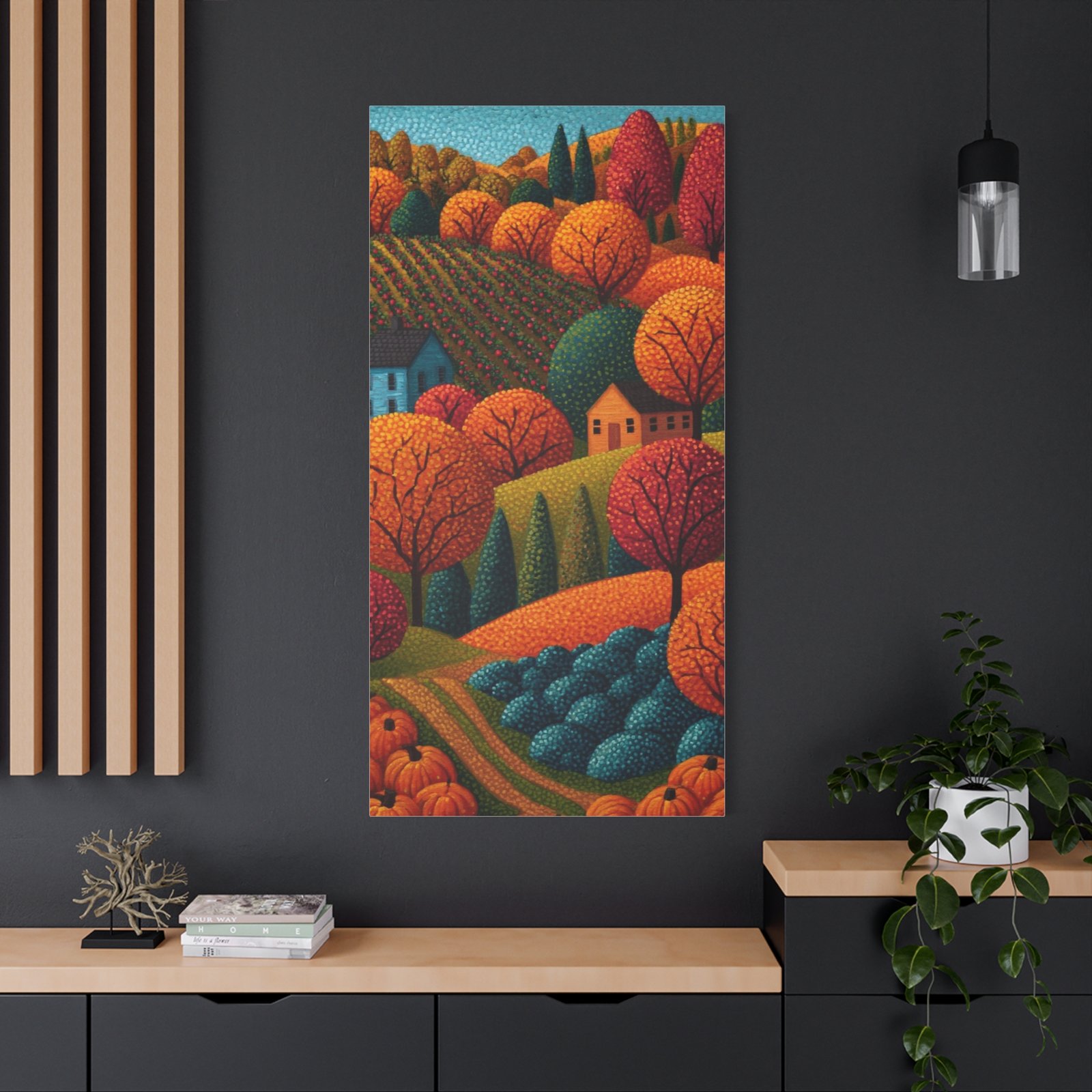 Autumn Hills Landscape Canvas Print — Matte Stretched Wall Art - Image 4