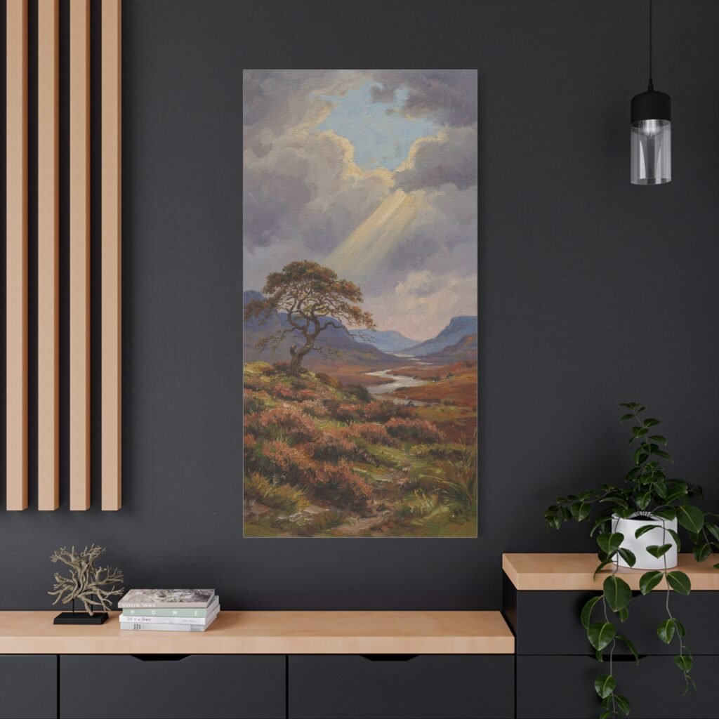 Landscape Canvas Print — Sunlit Highland Scene Matte Stretched Canvas