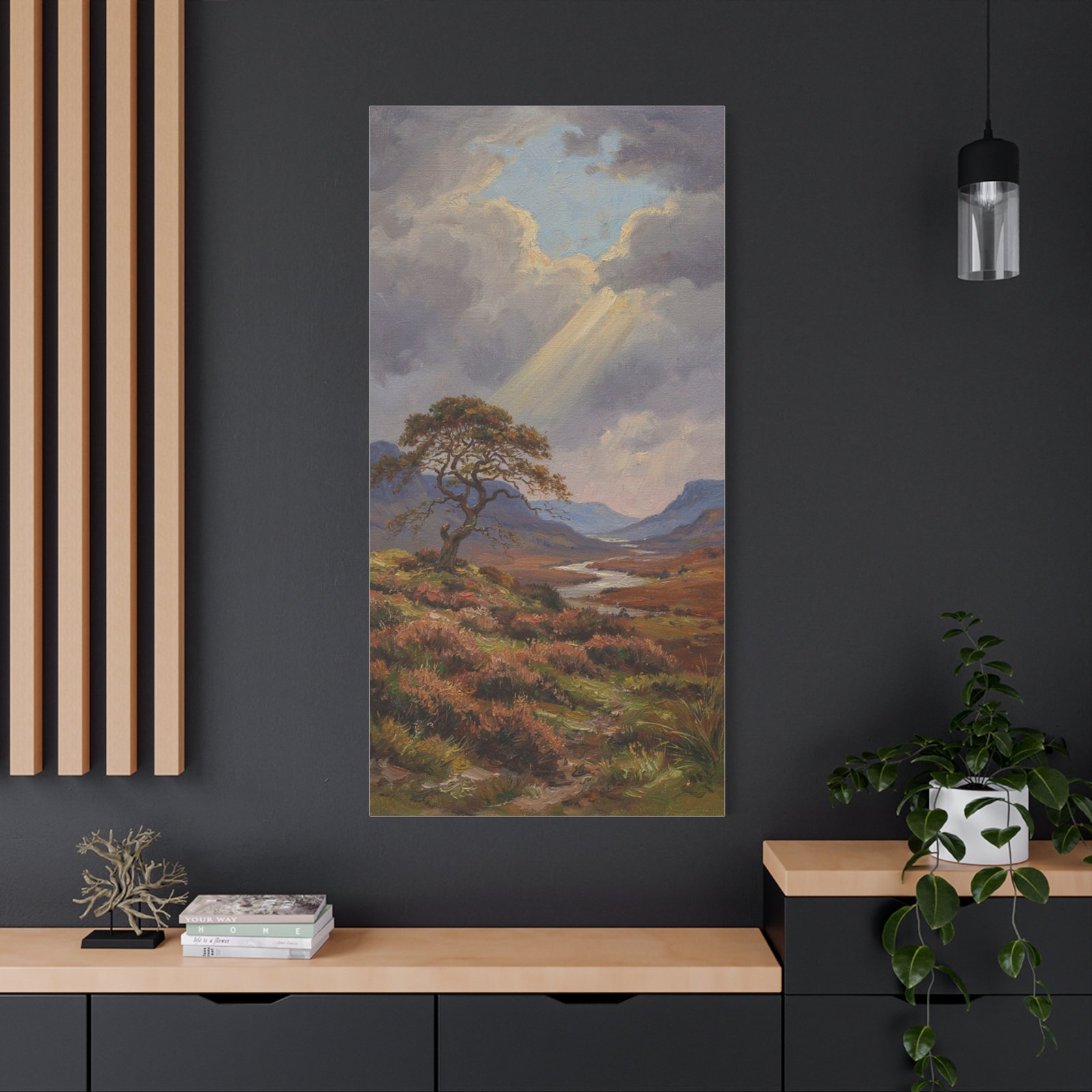 Landscape Canvas Print — Sunlit Highland Scene Matte Stretched Canvas - Image 4