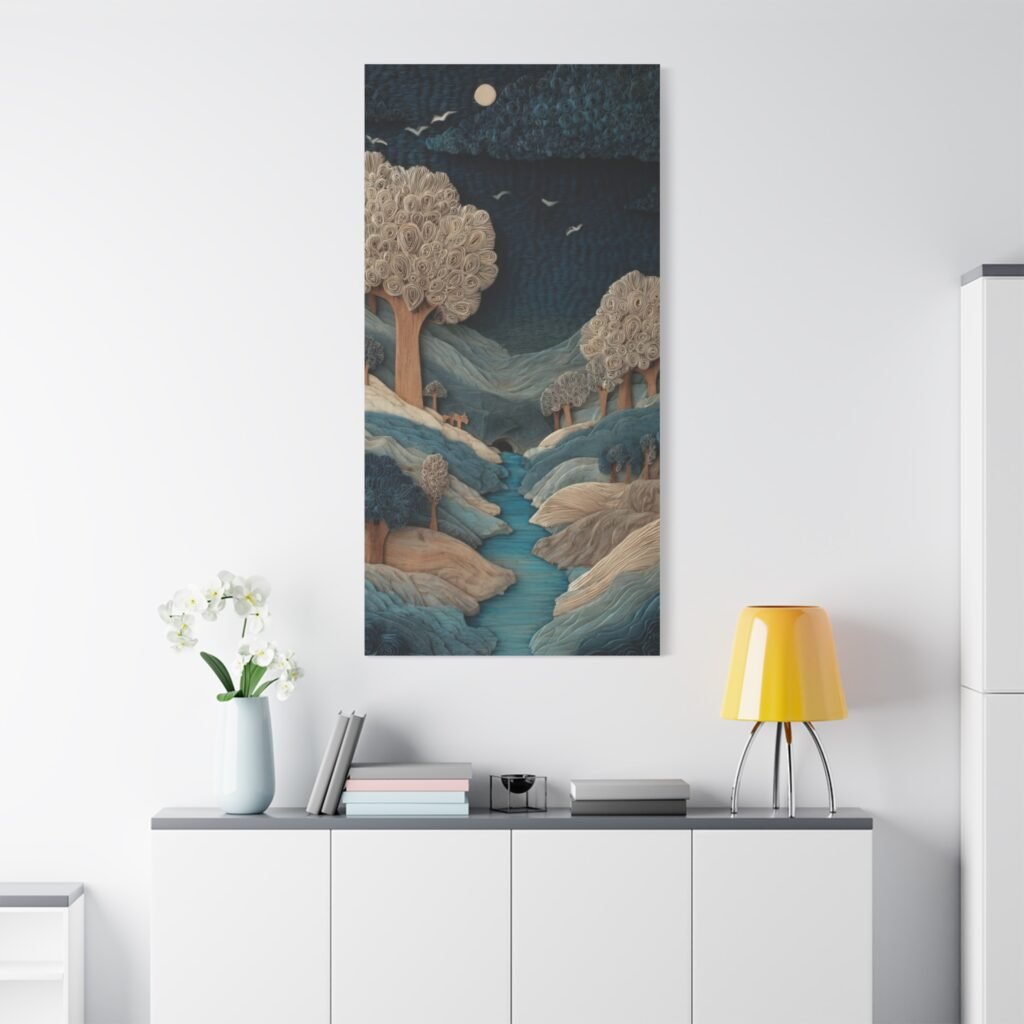 Textured Woodland River Matte Canvas Wall Art – Stretched 1.25"