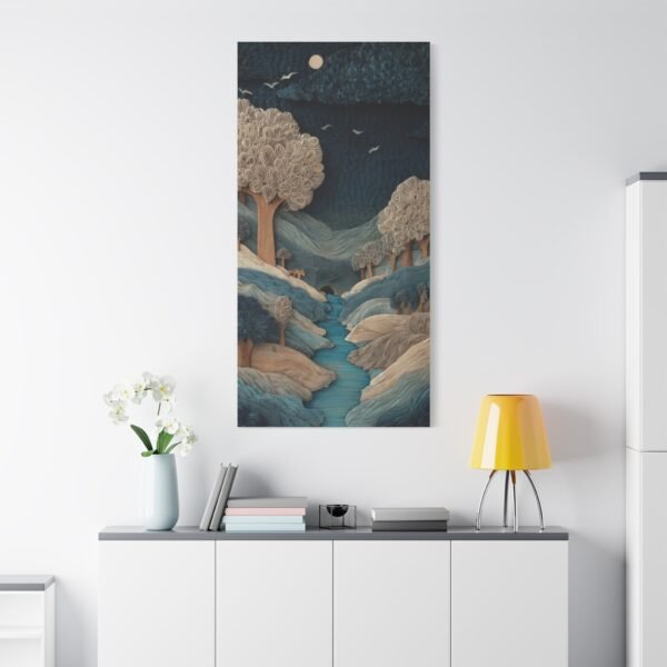 Textured Woodland River Matte Canvas Wall Art – Stretched 1.25" - Image 2