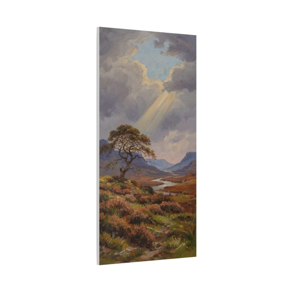 Landscape Canvas Print — Sunlit Highland Scene Matte Stretched Canvas