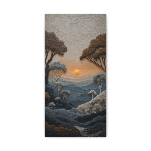 Textured Sunset Landscape Canvas – Stretched Matte Wall Art - Image 1