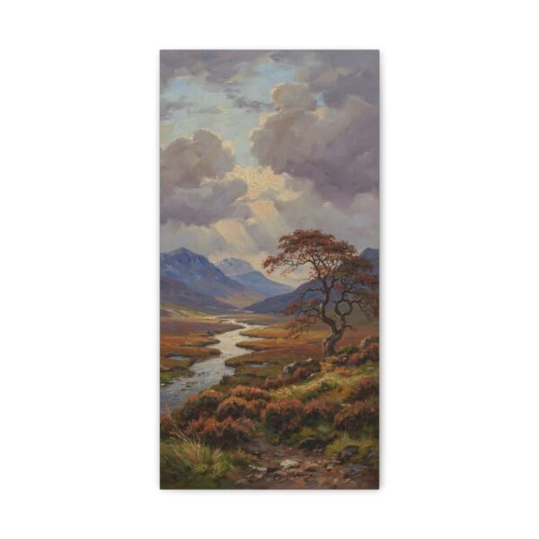 Matte Canvas Wall Art – Serene Highland River Landscape (Stretched 1.25") - Image 1