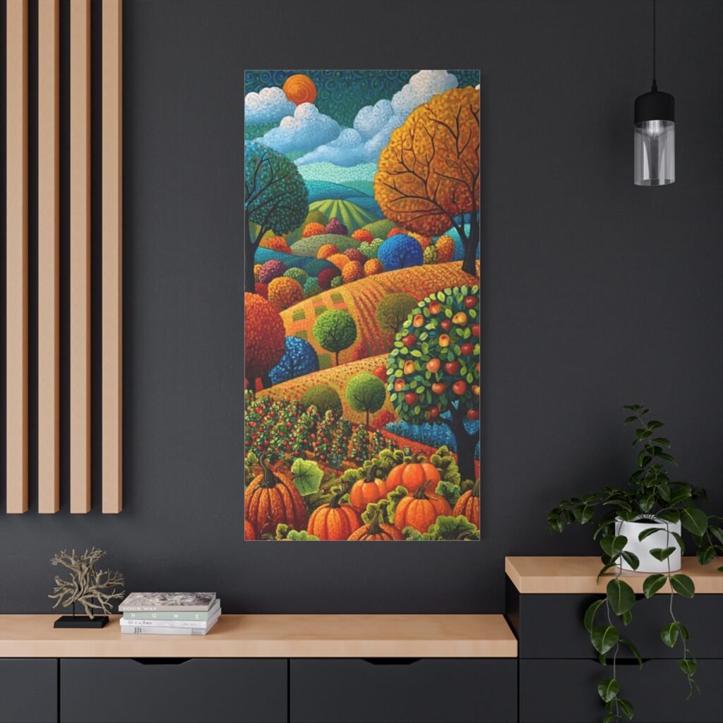 Colorful Autumn Landscape Canvas Print — Matte Stretched Wall Art