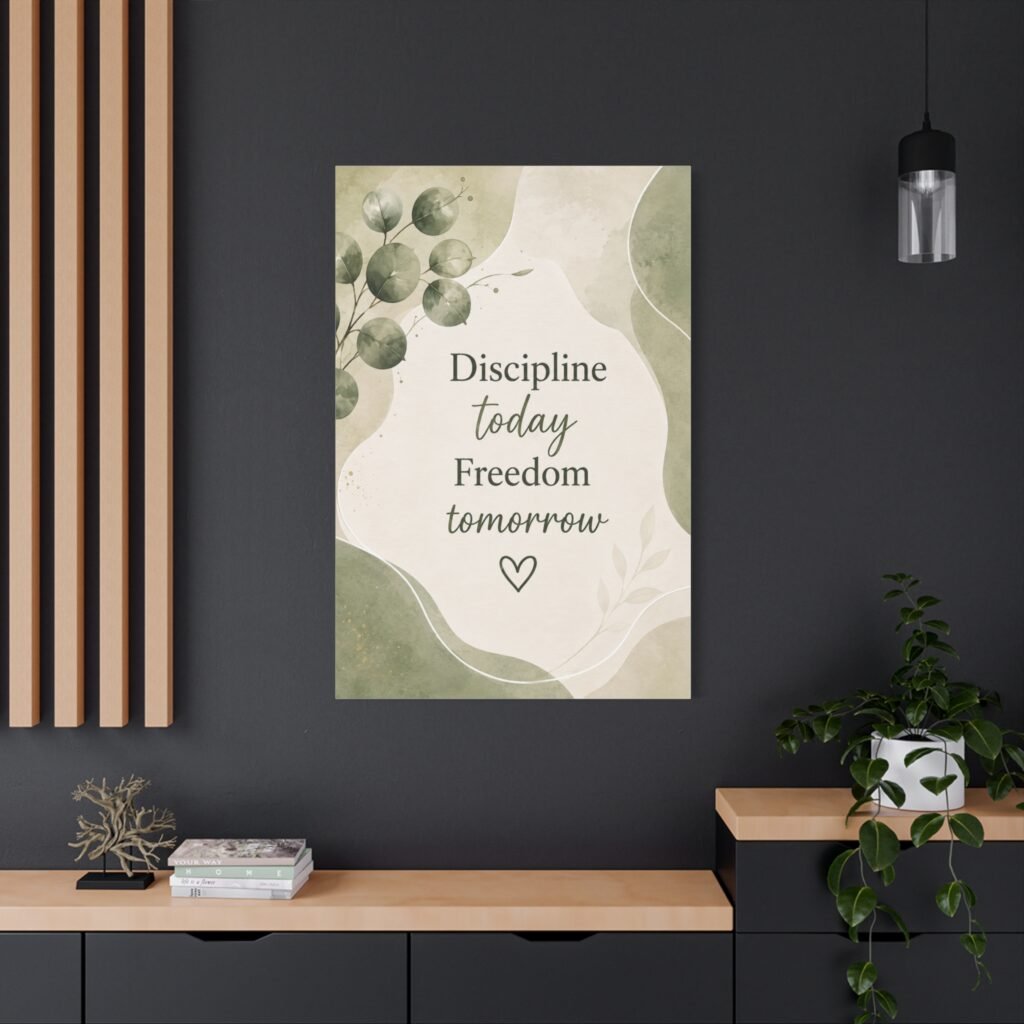 Discipline Today Freedom Tomorrow Canvas Wall Art