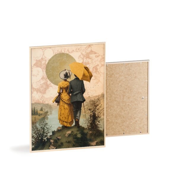 Romantic Vintage Couple Wall Art Poster with Wooden Frame - Image 4