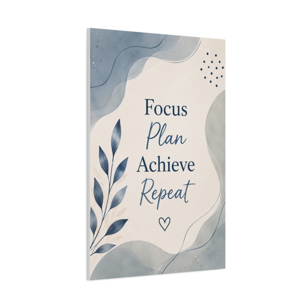 Focus Plan Achieve Repeat Canvas Wall Art
