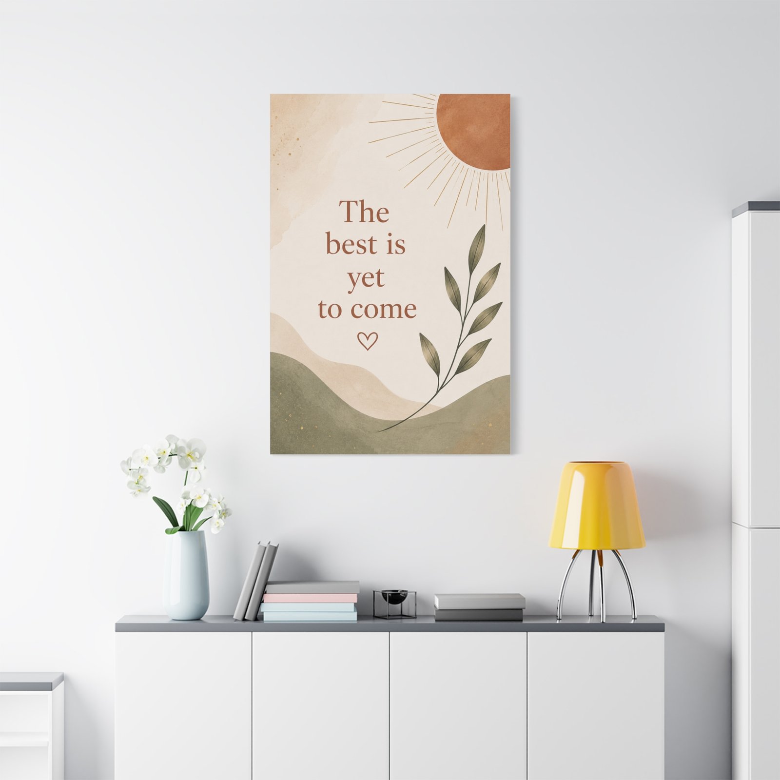 Matte Stretched Canvas Wall Art — "The Best Is Yet To Come" Inspirational Quote Print - Image 1