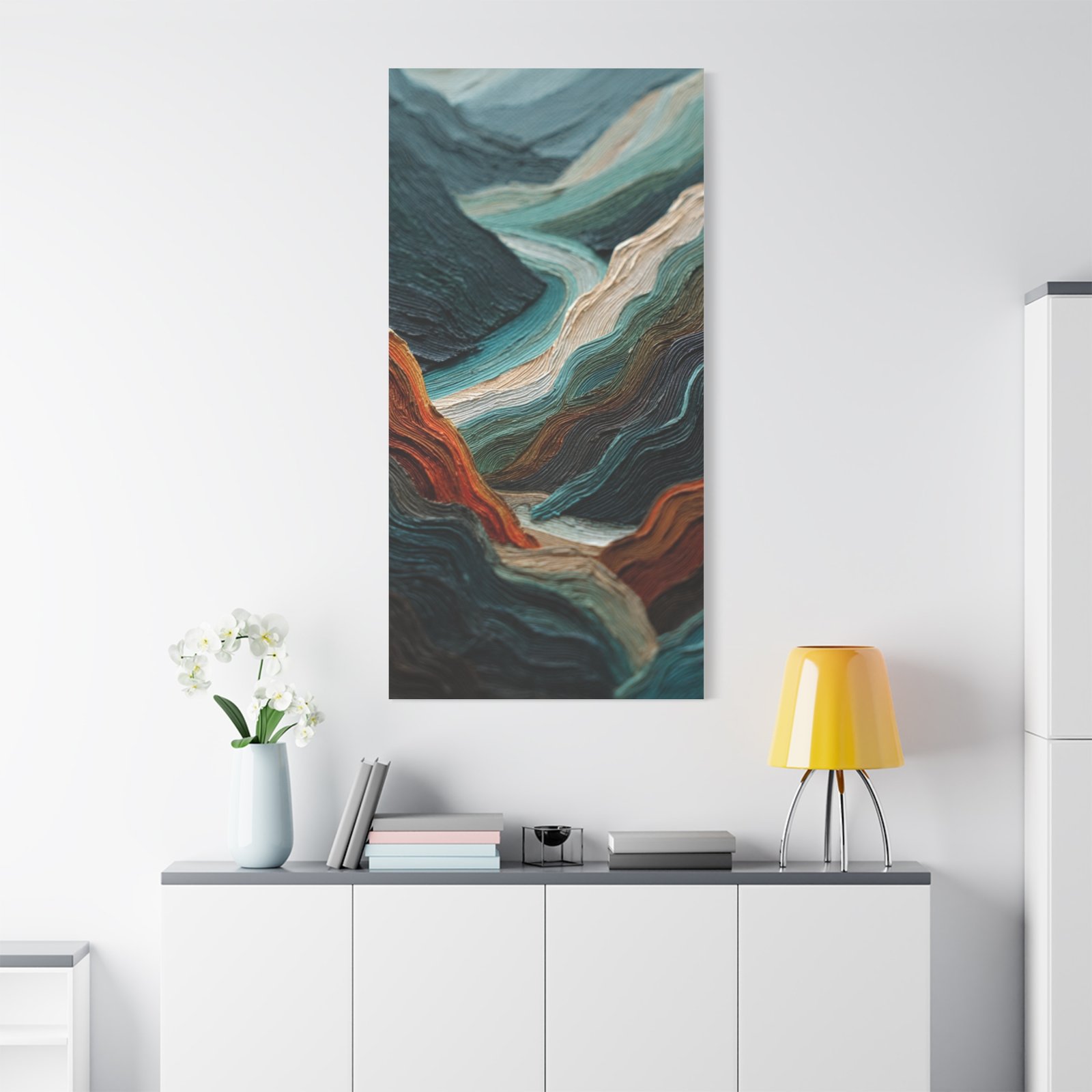 Abstract Textured Landscape Canvas — Matte Stretched Wall Art - Image 2