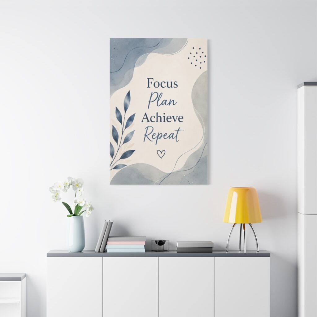 Focus Plan Achieve Repeat Canvas Wall Art