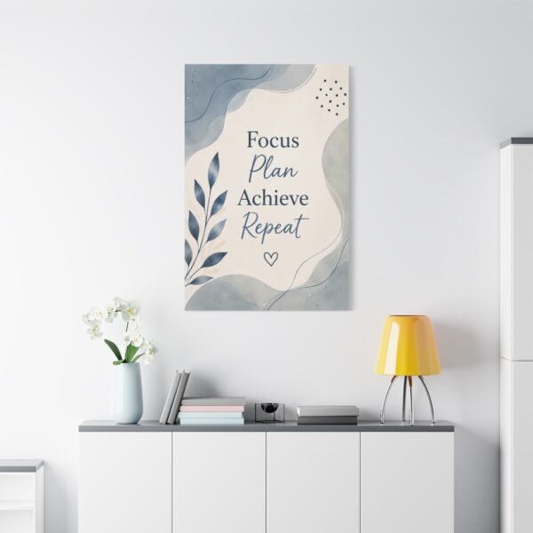 Focus Plan Achieve Repeat Canvas Wall Art - Image 1