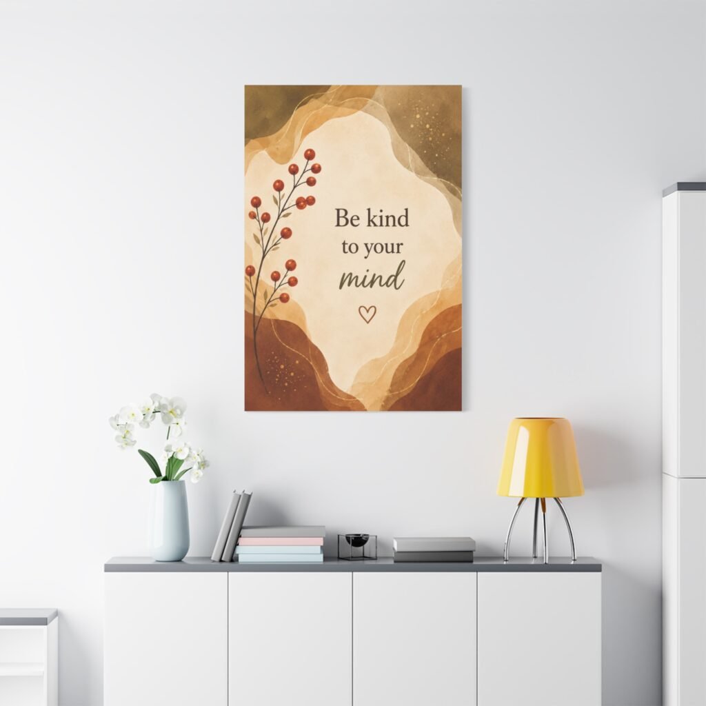 Be Kind to Your Mind Matte Canvas Wall Art