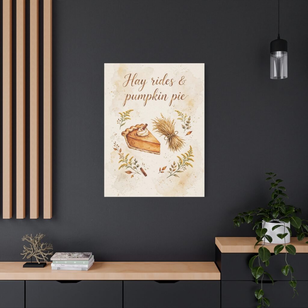 Hay Rides & Pumpkin Pie Canvas Wall Art
