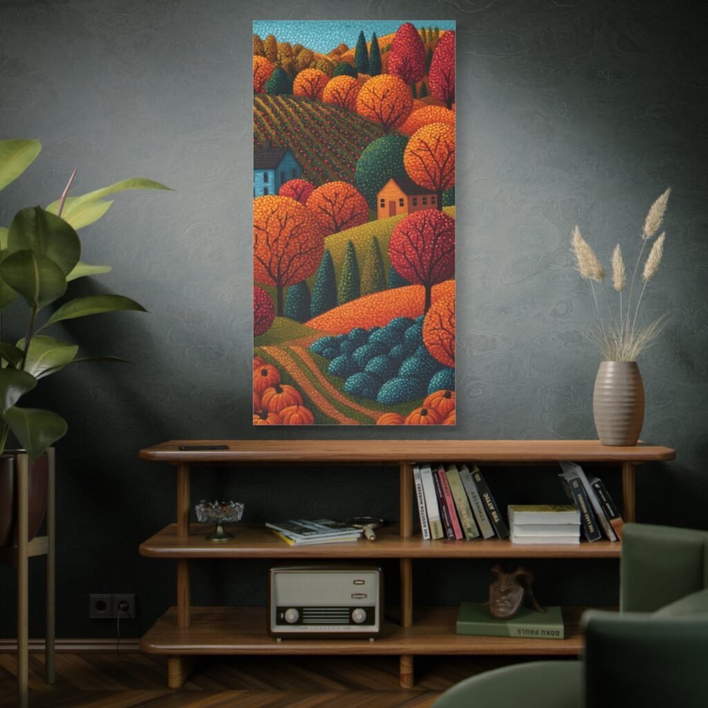 Autumn Hills Landscape Canvas Print — Matte Stretched Wall Art