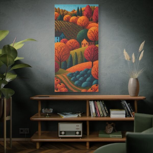 Autumn Hills Landscape Canvas Print — Matte Stretched Wall Art - Image 5