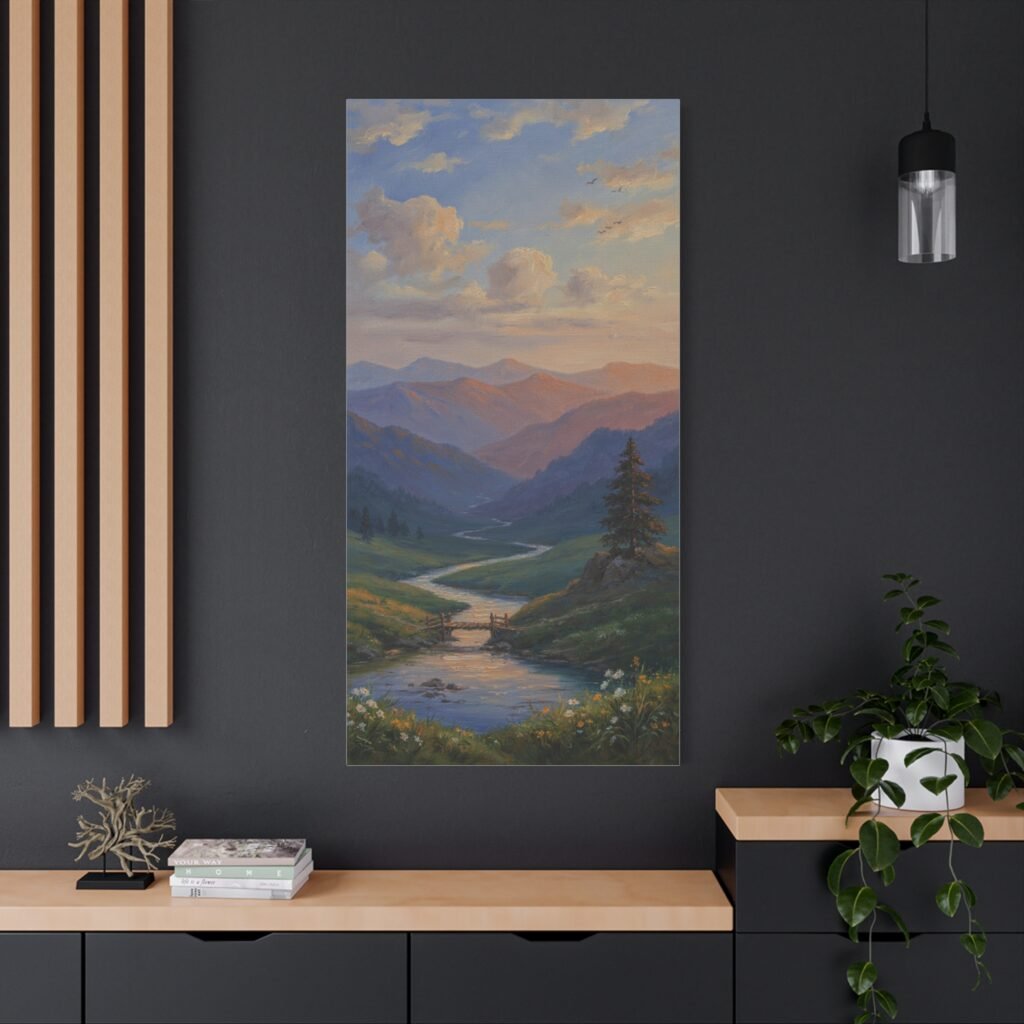 Mountain Valley Landscape Matte Canvas Print