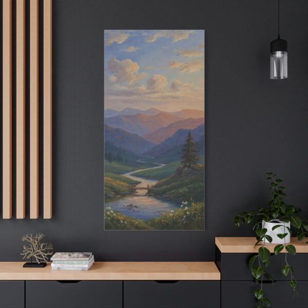 Mountain Valley Landscape Matte Canvas Print - Image 4