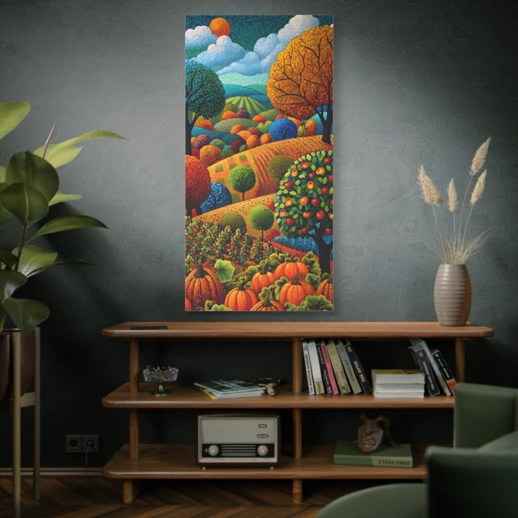 Colorful Autumn Landscape Canvas Print — Matte Stretched Wall Art