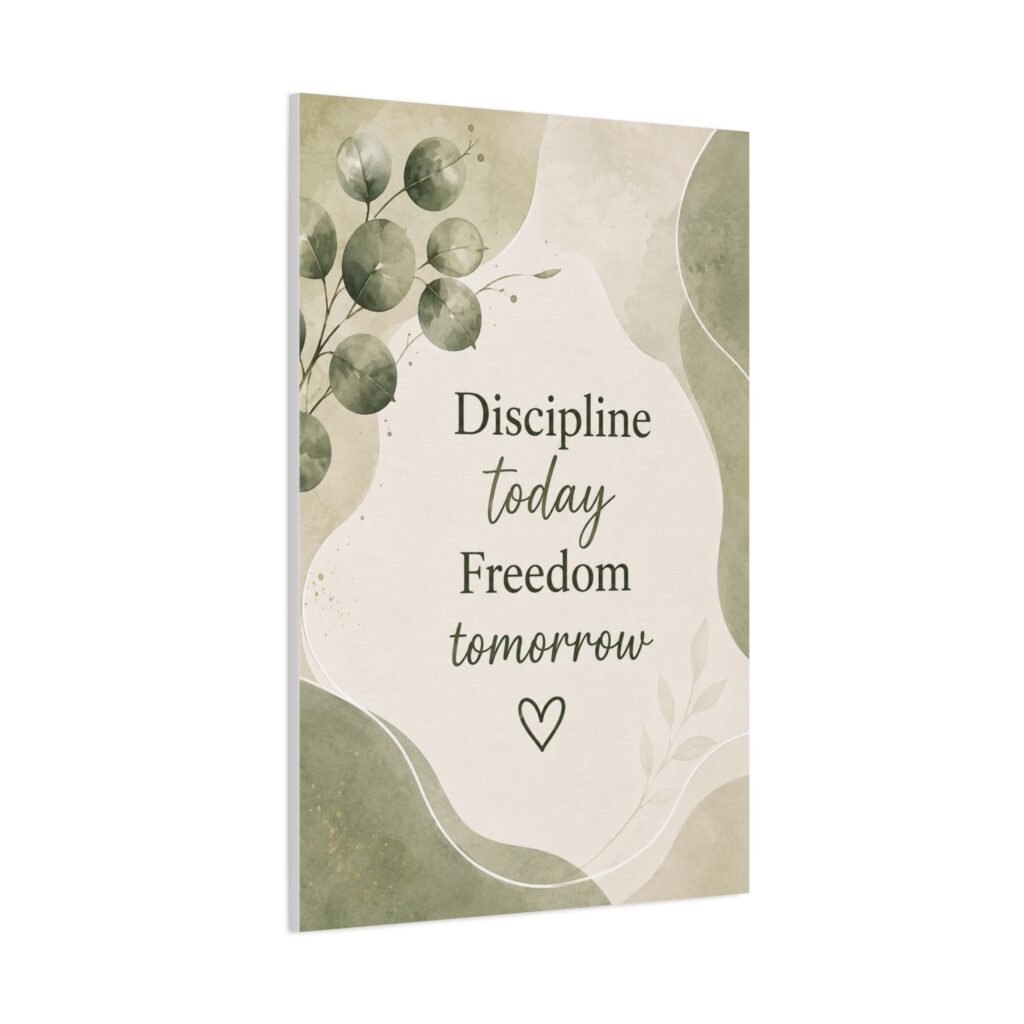 Discipline Today Freedom Tomorrow Canvas Wall Art