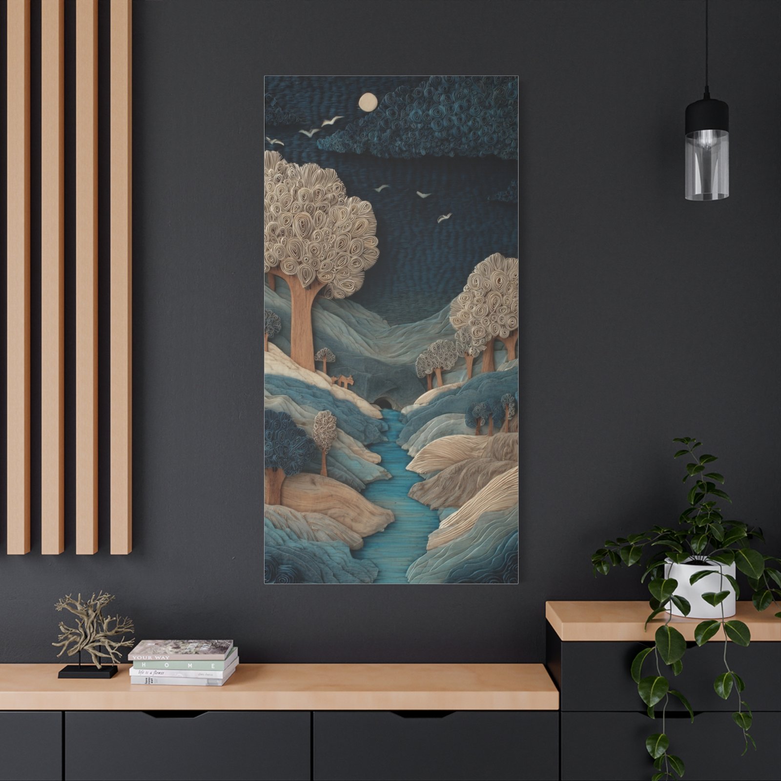 Textured Woodland River Matte Canvas Wall Art – Stretched 1.25" - Image 4