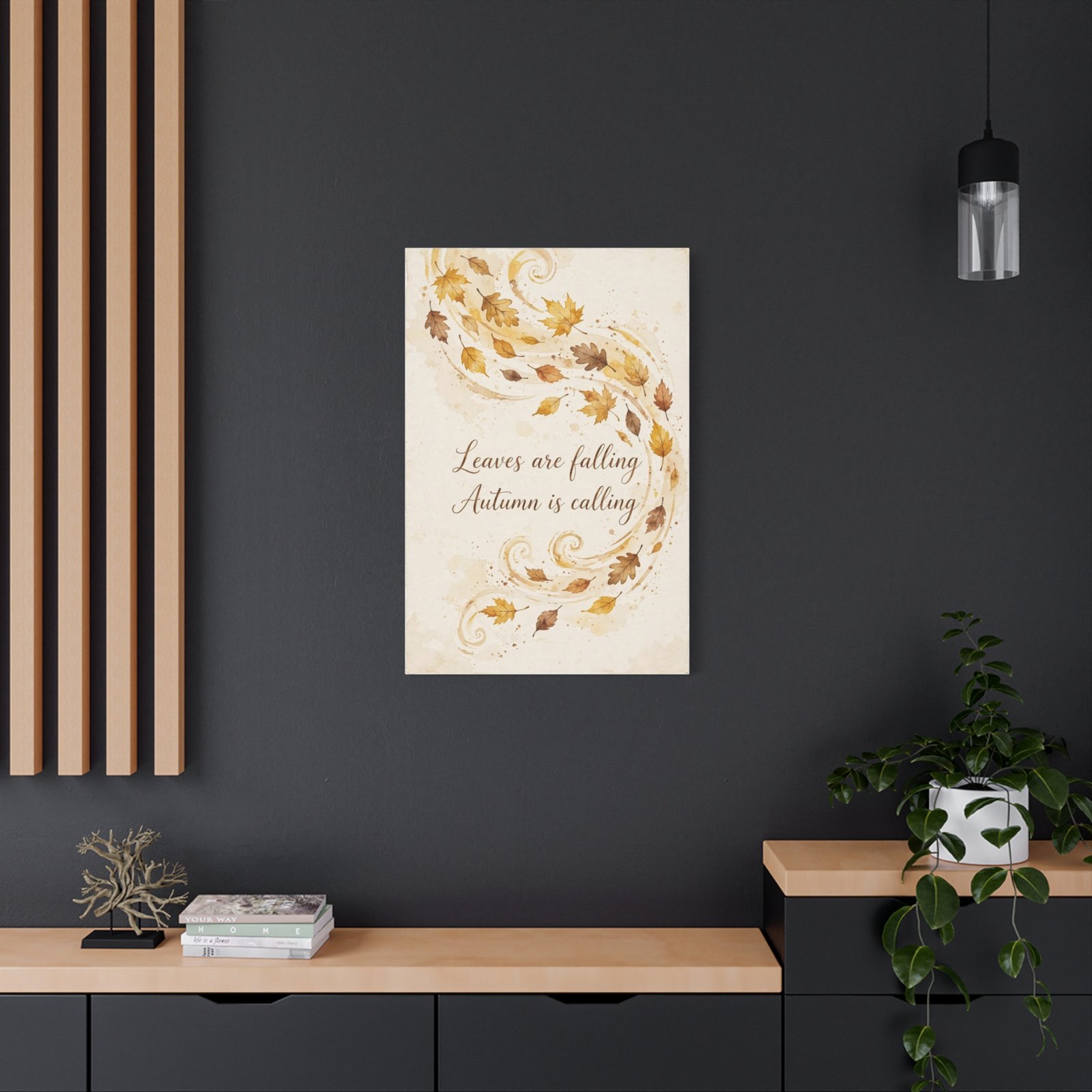 Autumn Wall Art Canvas - "Leaves are falling, Autumn is calling" Matte Stretched Canvas - Image 4