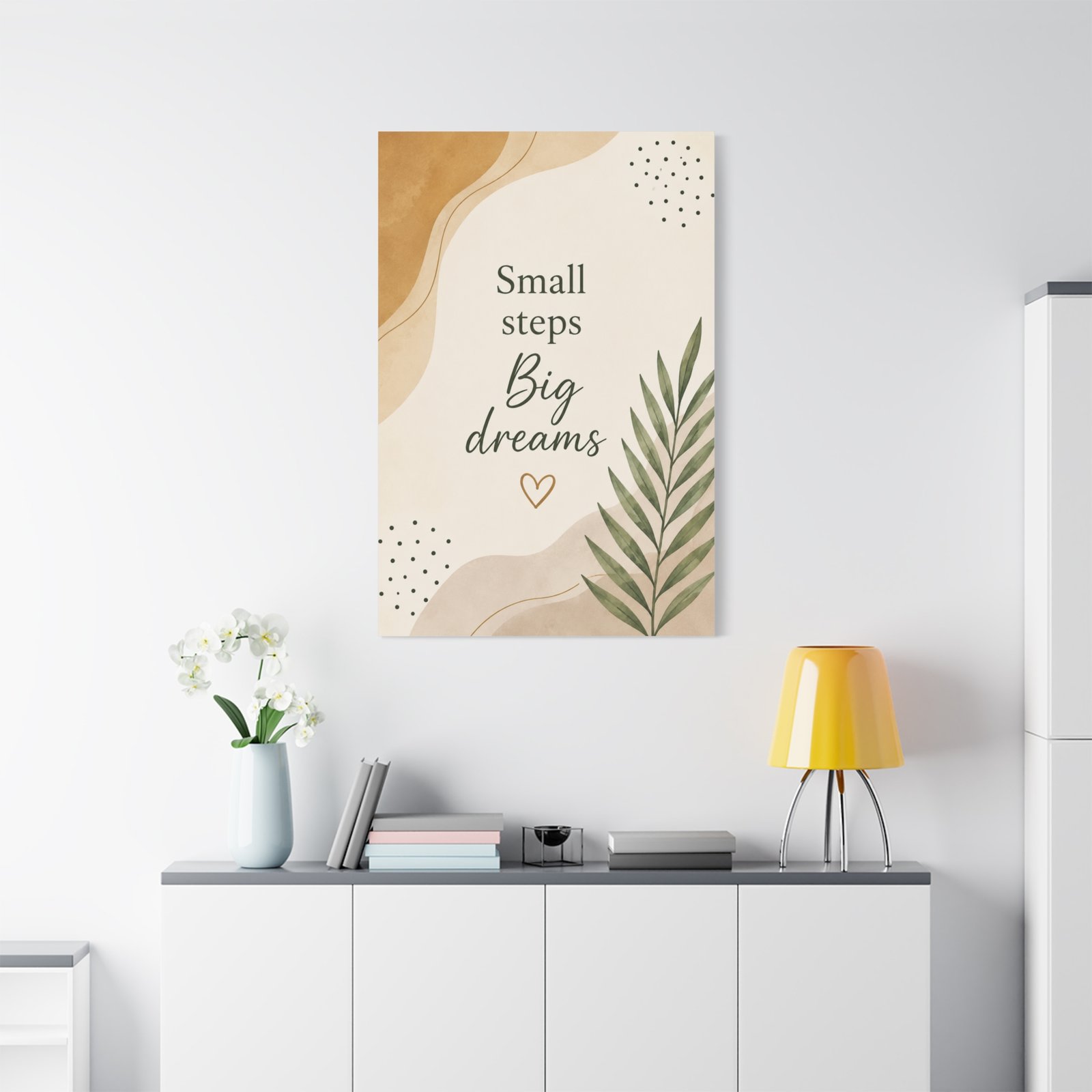 Canvas Wall Art — "Small Steps, Big Dreams" Inspirational Quote - Image 1