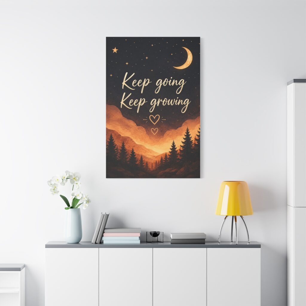 Keep Going Keep Growing Motivational Canvas Wall Art