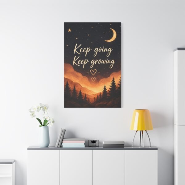Keep Going Keep Growing Motivational Canvas Wall Art - Image 1