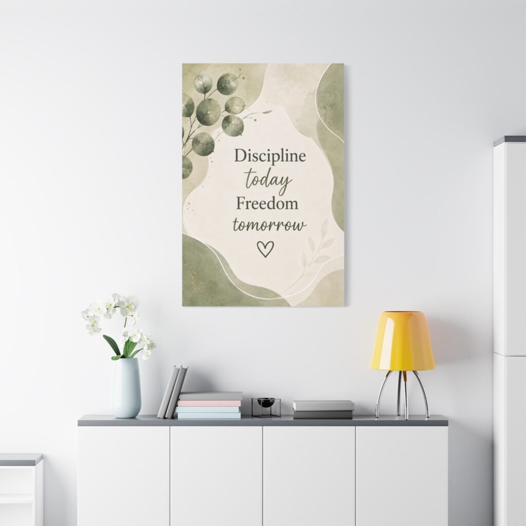Discipline Today Freedom Tomorrow Canvas Wall Art