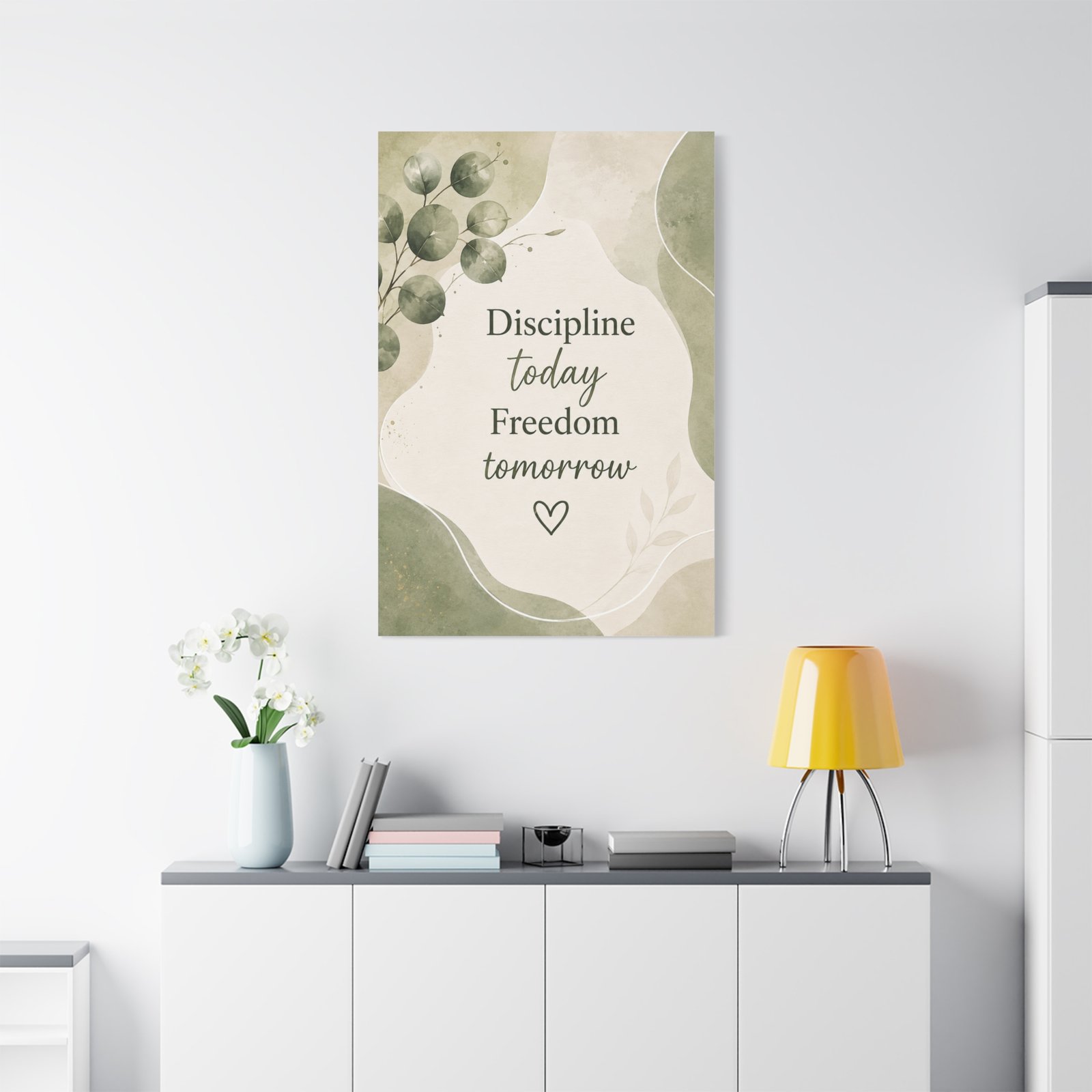 Discipline Today Freedom Tomorrow Canvas Wall Art - Image 1