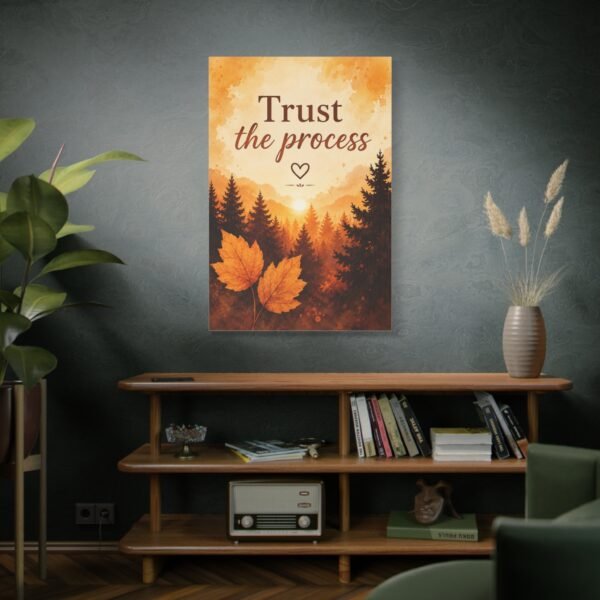 Trust the Process Canvas Wall Art — Autumn Forest Motivational Print - Image 5