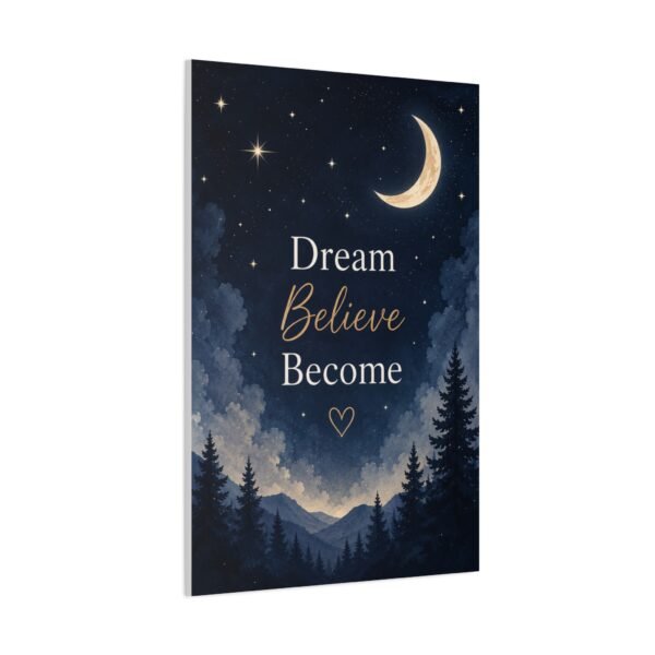 Dream Believe Become Moonlit Canvas Wall Art - Image 3