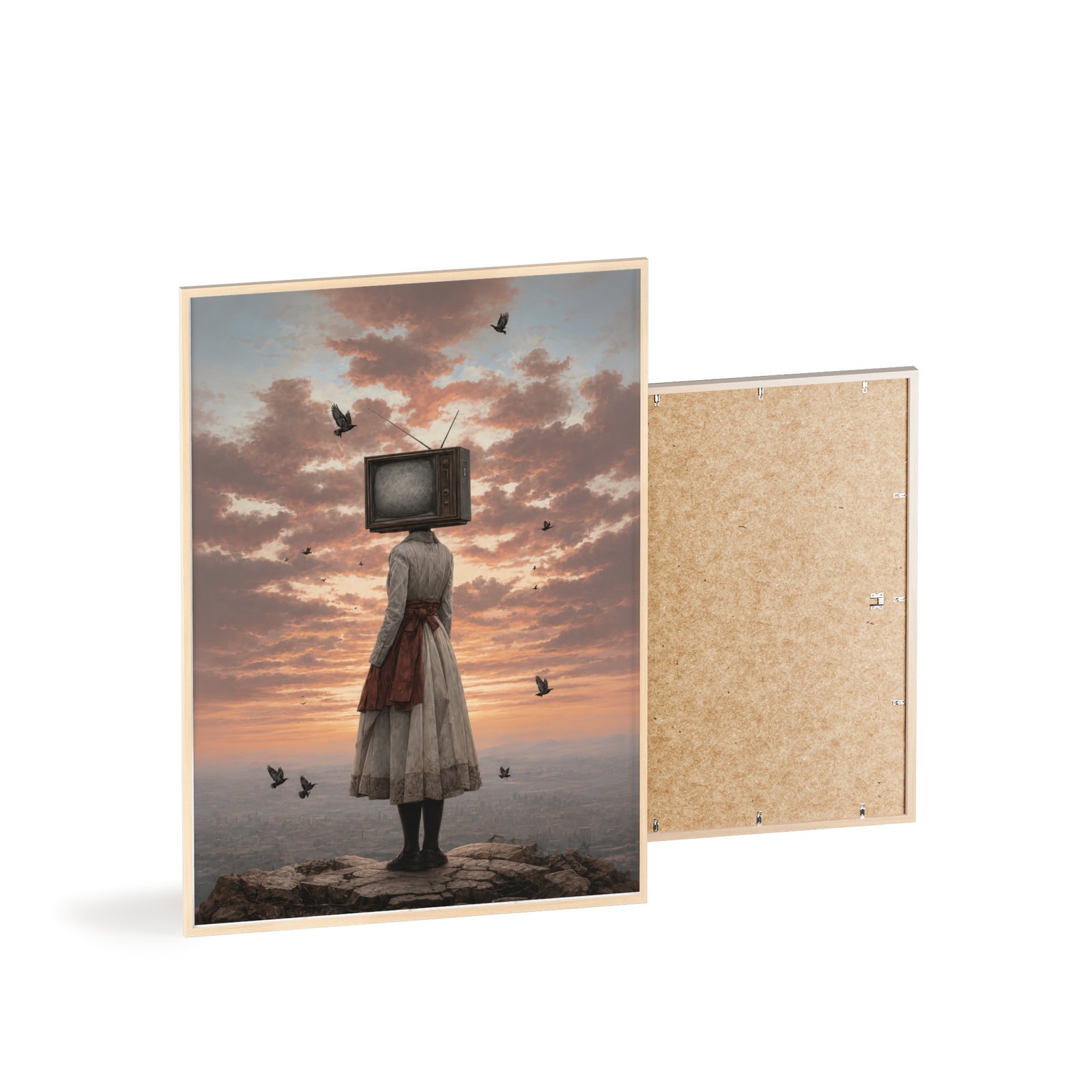 Surreal Vintage TV Head Framed Poster — Dreamscape Wall Art - Image 4
