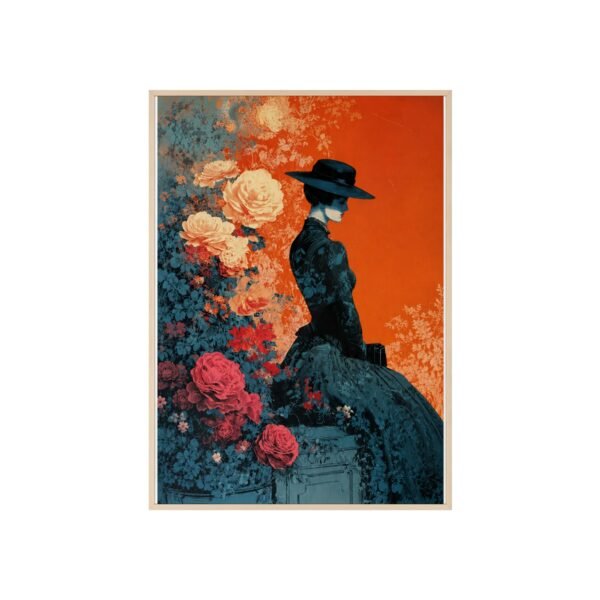 Victorian Lady Floral Art Poster — Framed Botanical Wall Print - Image 3