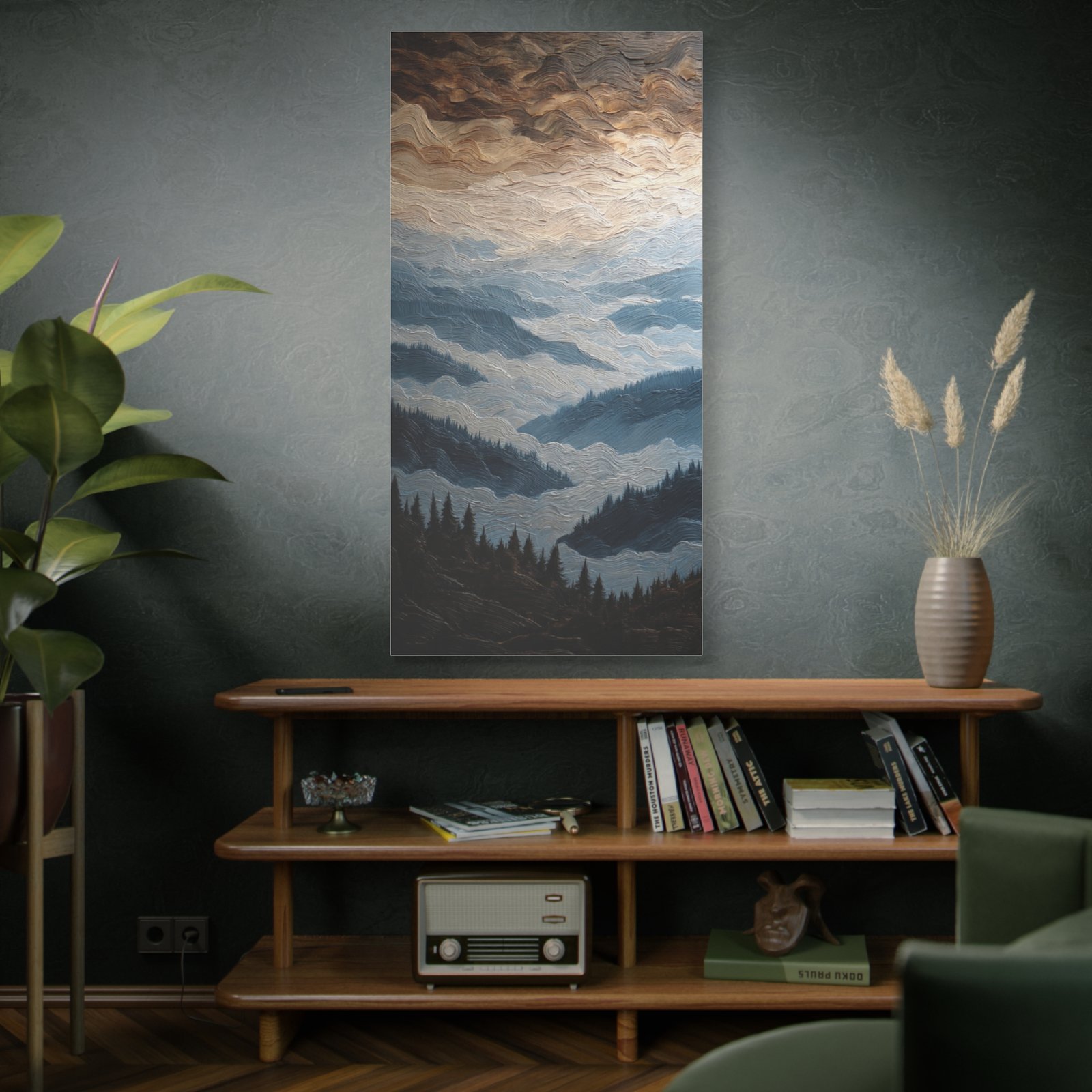 Misty Mountain Landscape Canvas Wall Art – Stretched Matte 1.25" - Image 5