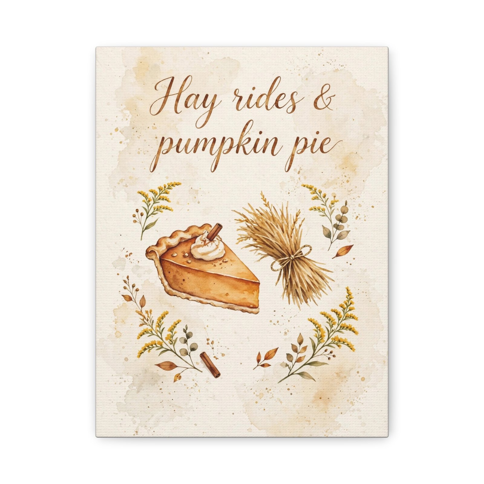 Hay Rides & Pumpkin Pie Canvas Wall Art - Image 2