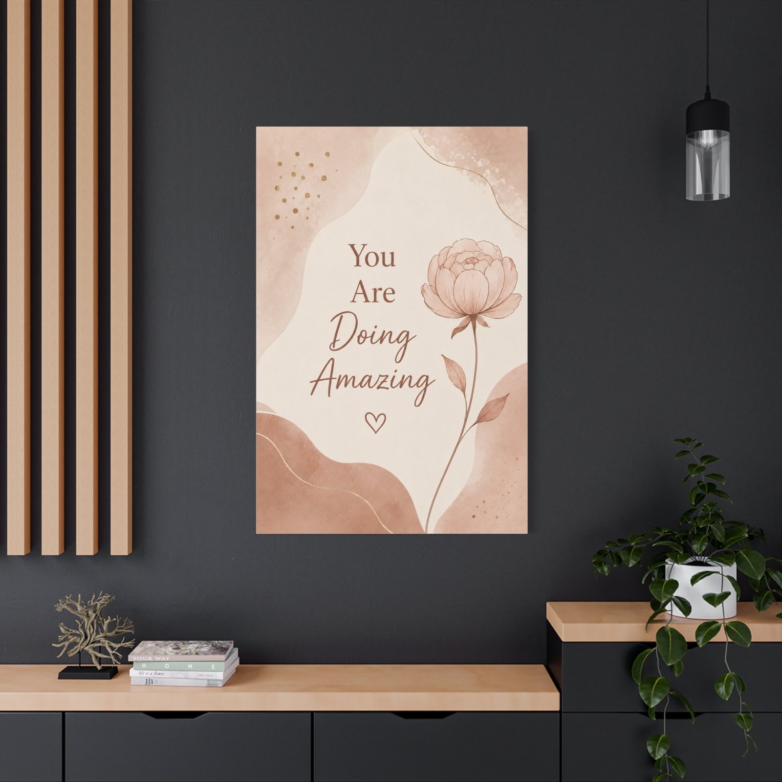 Doing Amazing Floral Canvas Wall Art — Inspirational "You Are Doing Amazing" Quote - Image 4