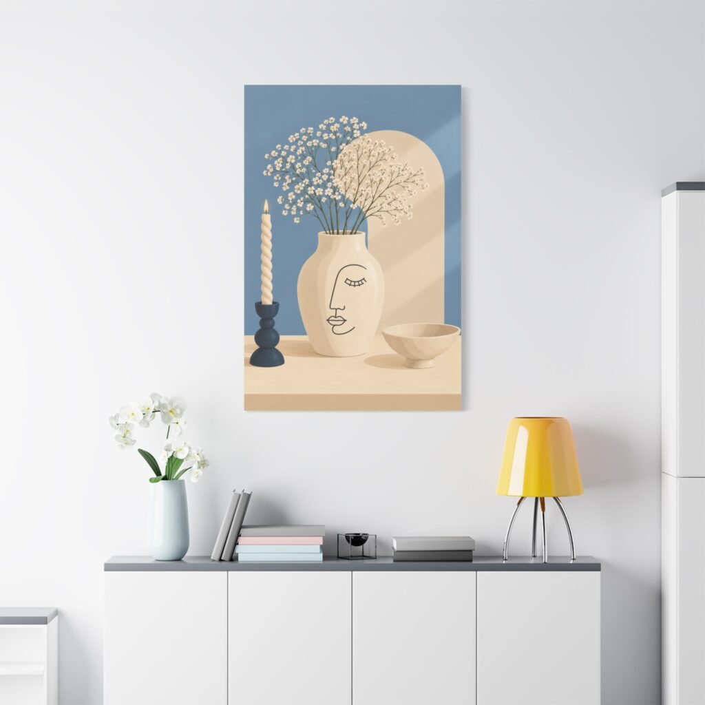 Abstract Ceramic Vase Canvas Print — Modern Minimal Wall Art