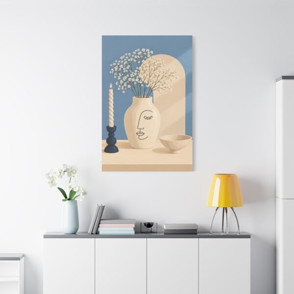Abstract Ceramic Vase Canvas Print — Modern Minimal Wall Art - Image 1