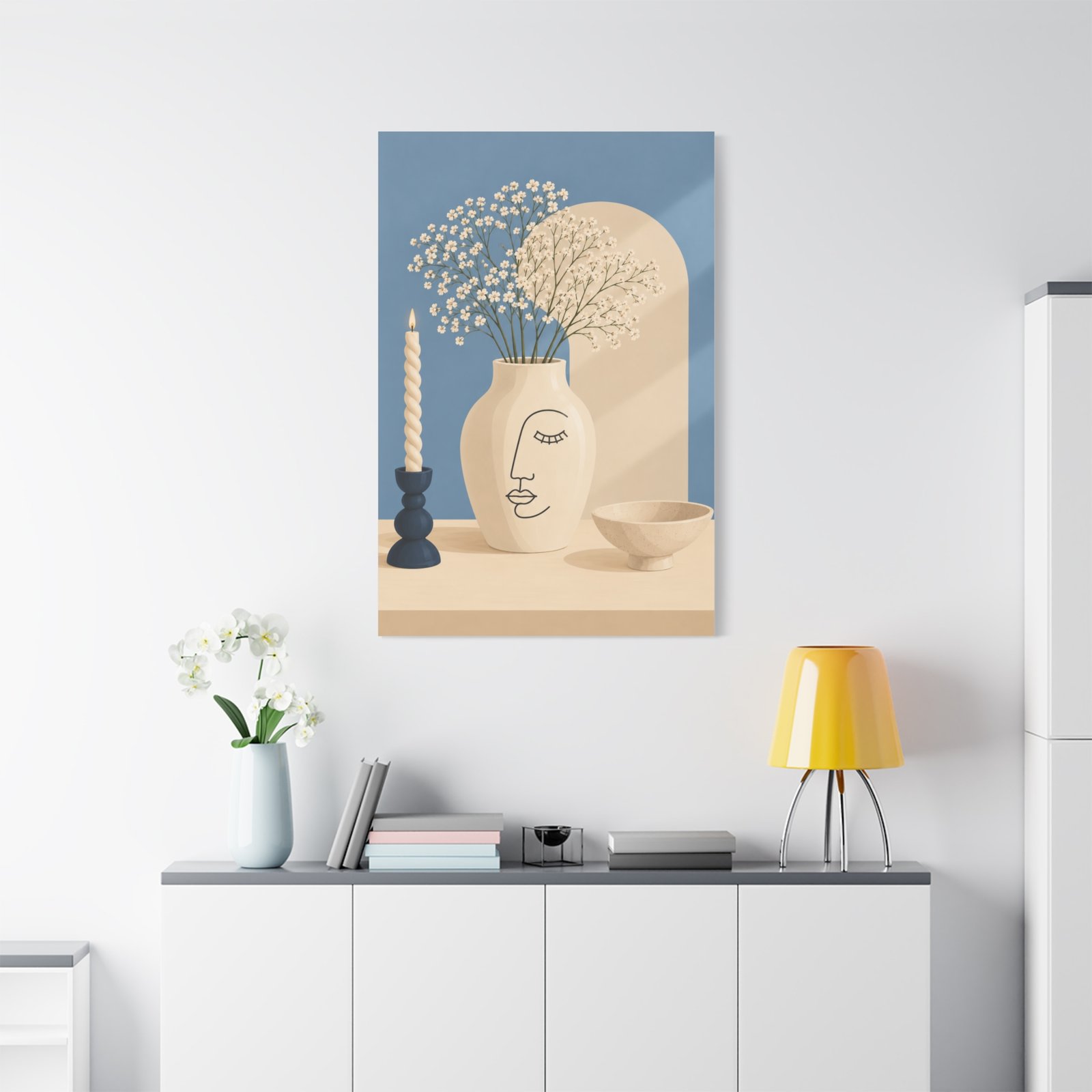 Abstract Ceramic Vase Canvas Print — Modern Minimal Wall Art - Image 1