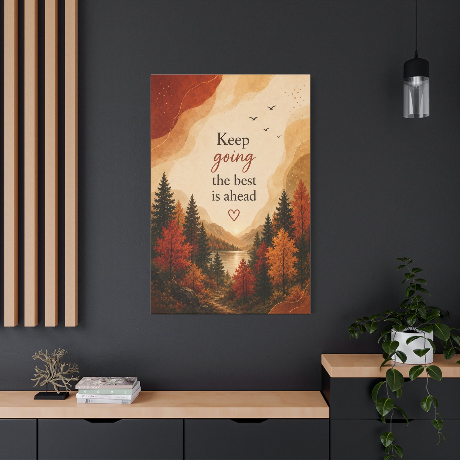 Keep Going Canvas Wall Art — 'Keep going the best is ahead' Inspirational Nature Print - Image 4