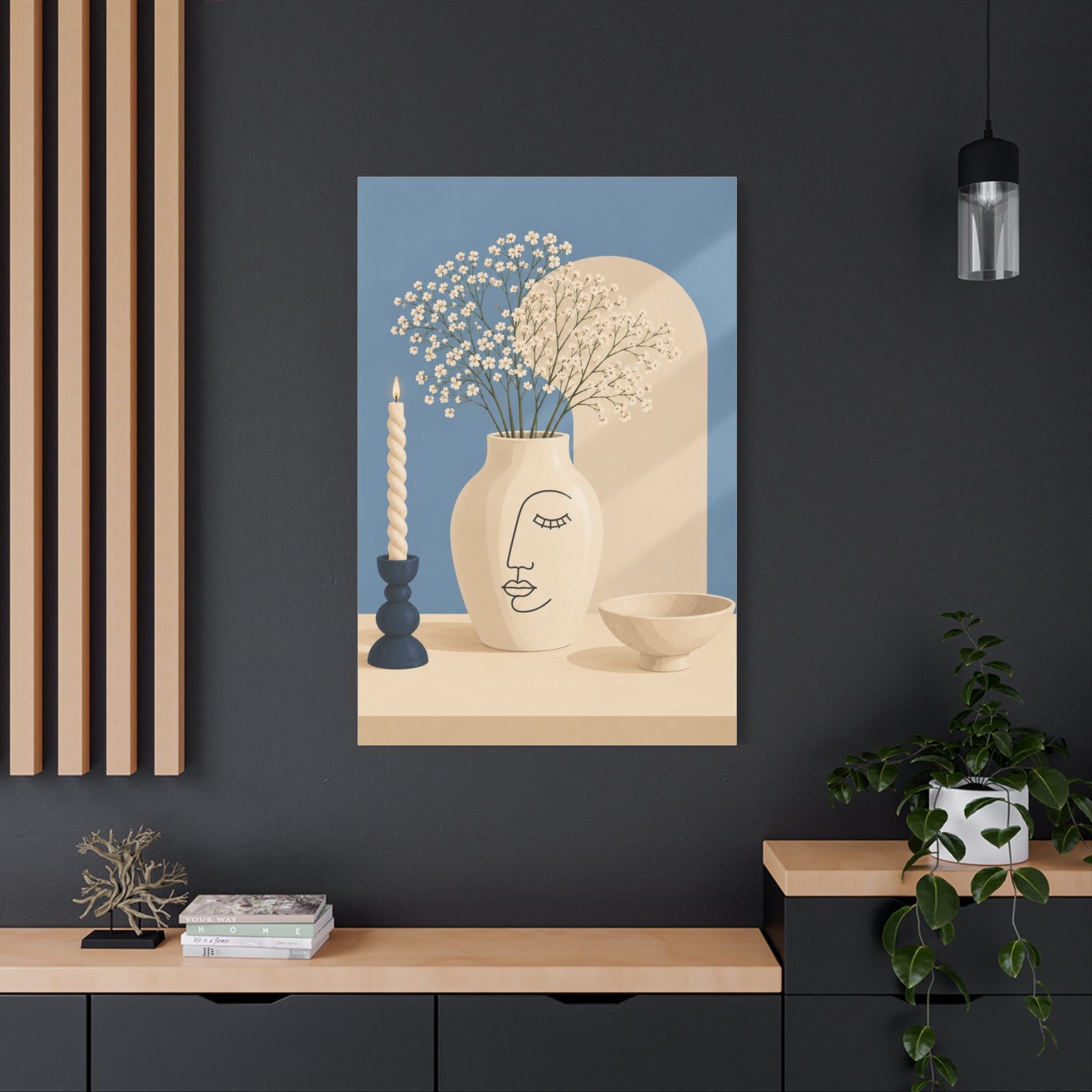 Abstract Ceramic Vase Canvas Print — Modern Minimal Wall Art - Image 4